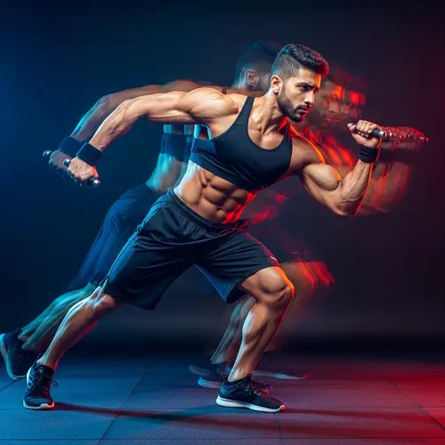 Middle-Eastern Fitness Enthusiast: Vibrant Workout Poses