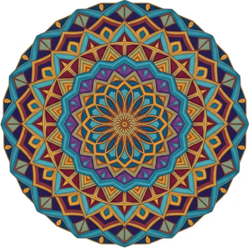 Intricate and Vibrant Mandala Art: Layers of Geometric Patterns