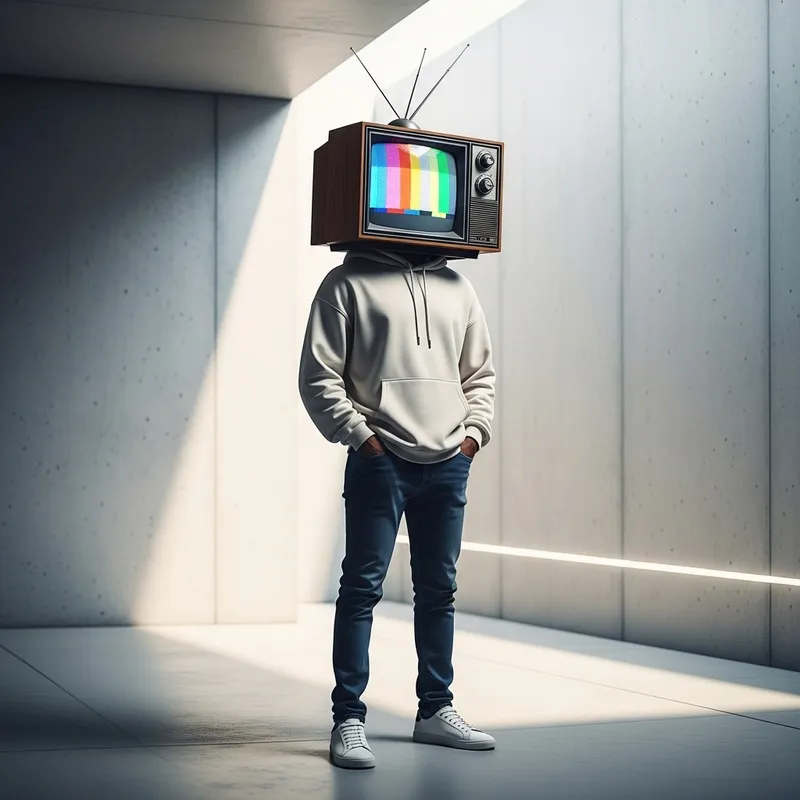 Man with TV Head | Surreal Artwork Man with TV Head | Surreal Artwork