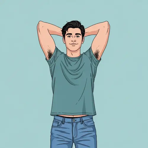 Natural Armpit Hair on Confident Male Figure