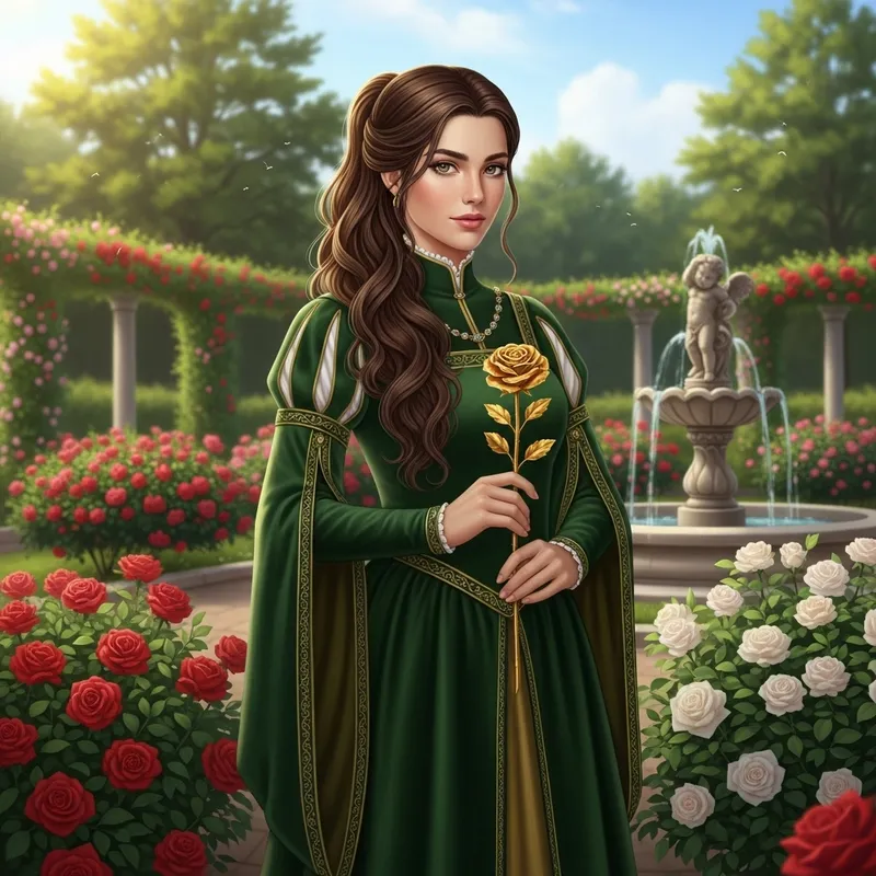 Margaery Tyrell - Green Gown and Golden Rose Elegance Margaery Tyrell - Green Gown and Golden Rose Elegance