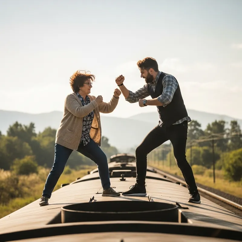 Elderly Hispanic Woman Courageously Battles Romanian Man on Moving Train