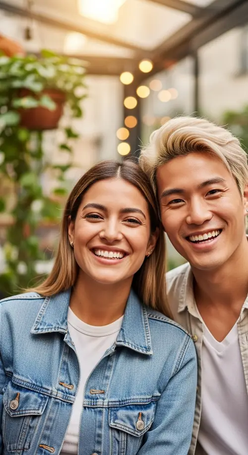 Diverse Smiles: Hispanic and Asian Friendship