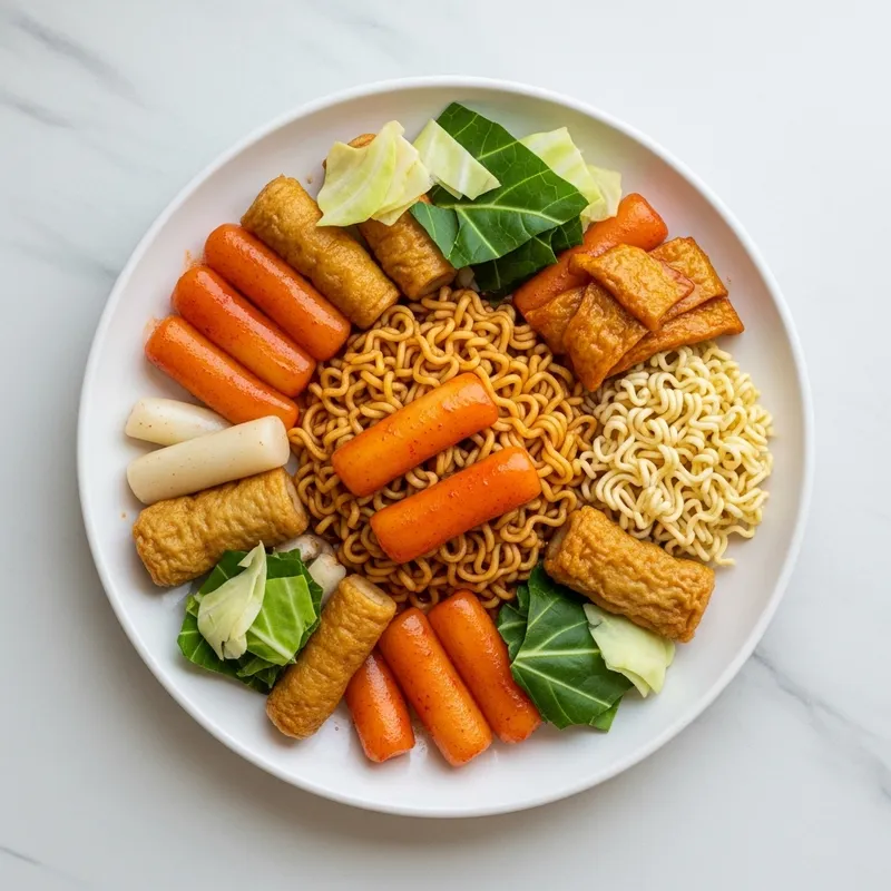 Delicious Dduk Bok Ki Recipe with Rice Cake, Fish Cake & Noodle Pasta