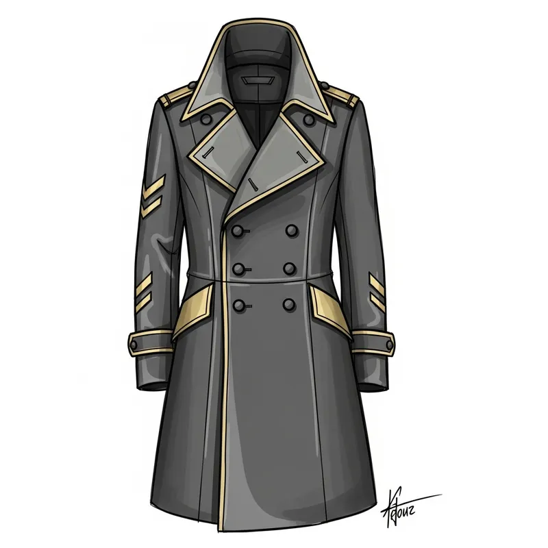 Modern Military-Style Fashion Sketch with a Twist
