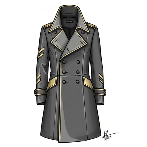 Modern Military Style Fashion Sketch | Trendy Coat Design