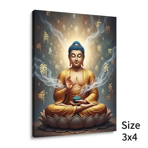 Serene Buddha Manifesting Dharma | Spiritual Canvas Art