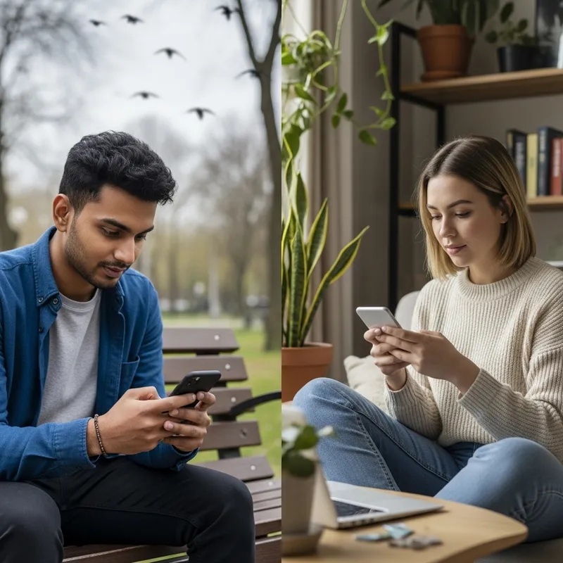 Adult Teens Engaged in Online Conversation: Smartphone Interaction Adult Teens Engaged in Online Conversation: Smartphone Interaction