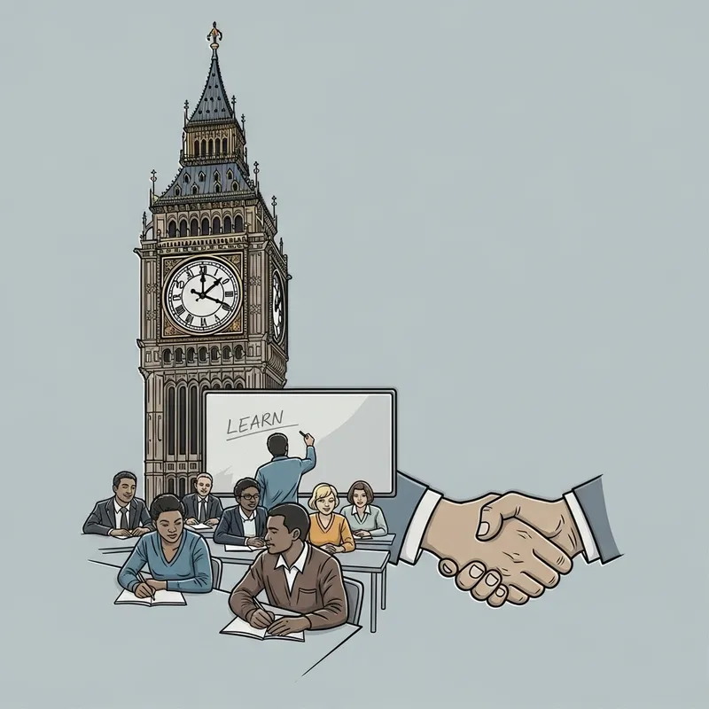 Foundation Logo Design with Clock Tower - Realistic Formations & Employment Opportunities