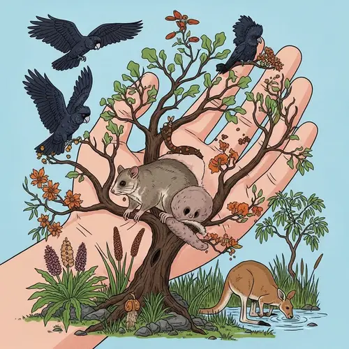 Biodiversity Conservation Illustration: Human Care for Wildlife