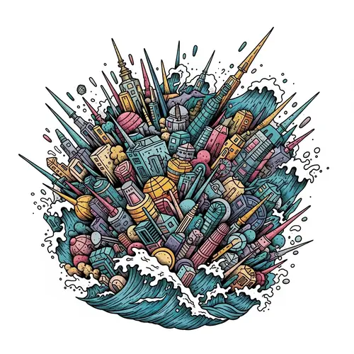 Abstract Chaos Visualization: Lack of Structure Graphic