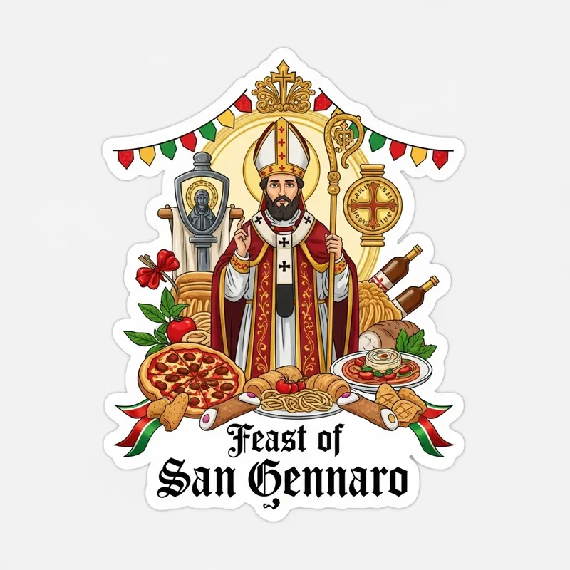 Feast of San Gennaro Sticker | Patron Saint Illustration