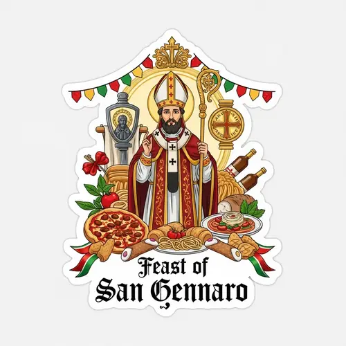 Feast of San Gennaro Sticker | Cultural Celebration Illustration