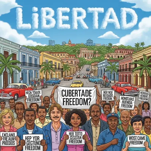 Cuban Town Demanding Freedom | Vibrant Scene of Unity