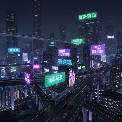 Futuristic Cyberpunk Cityscape with Neon Lights | Thriving Metropolis