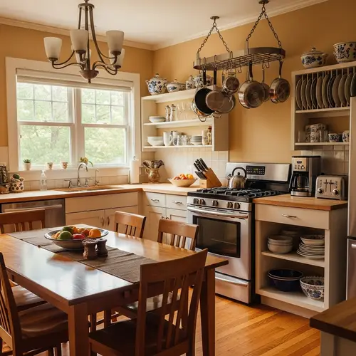 Vibrant and Inviting Kitchen Scene Background