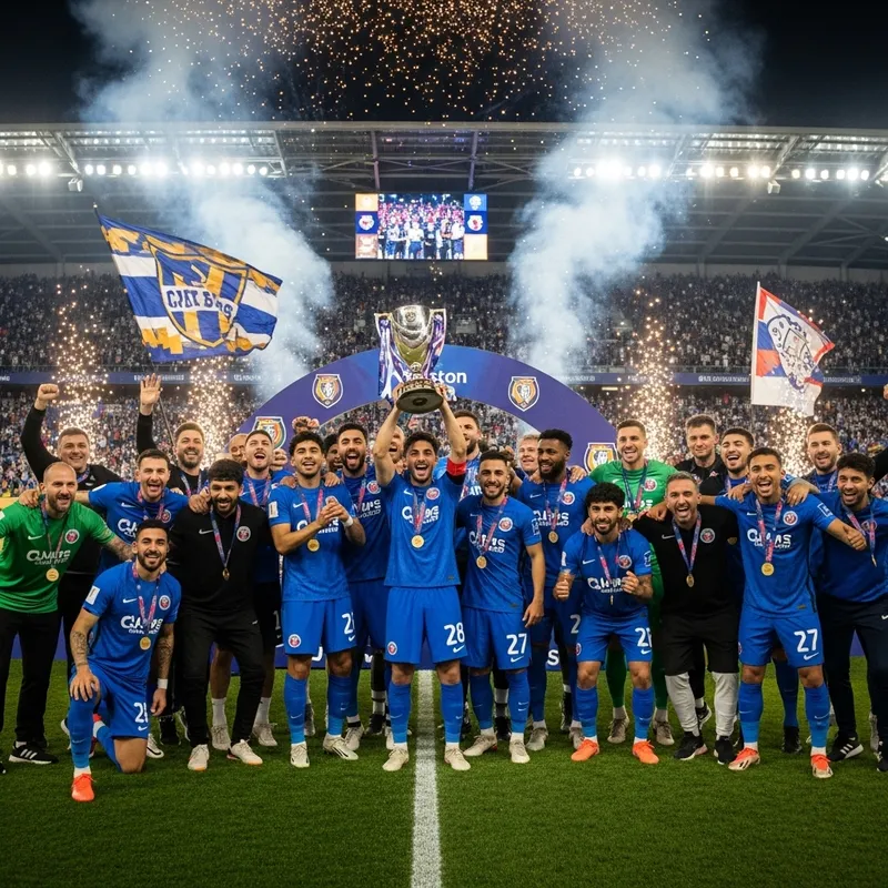 Alhilal Football Club Champions Celebrating Victory Alhilal Football Club Champions Celebrating Victory