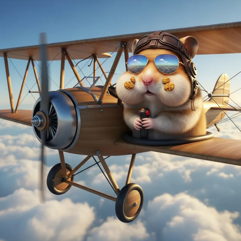Cool Hamster Aviator in Sunglasses | Flying Enthusiast
