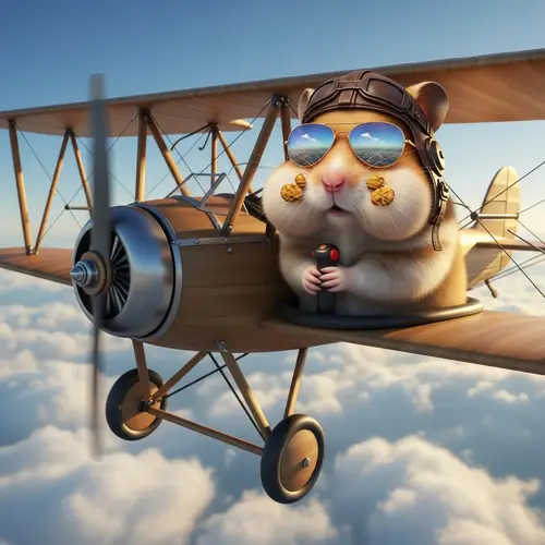 Cool Hamster Pilot in Stylish Sunglasses | Aviation Enthusiast