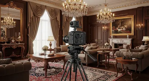 Extravagant Living Room 3D Camera Shot