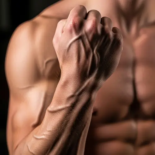 Muscular Veined Hand of 15-Year-Old Fitness Enthusiast