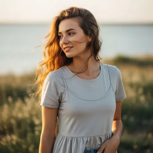 Captivating Casual Moments of a Young Woman