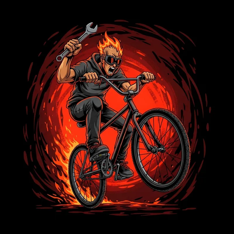 Hellish Bicycle Master: Graffiti Inspired Art