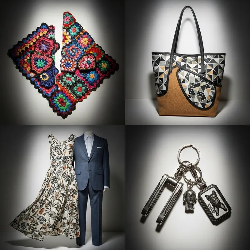Stunning Collage Photo of Crochet, Tote Bag, Clothes & Key Chain