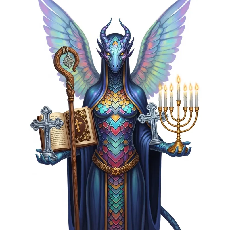 Otherworldly Creature with Religious Artifacts | Divine Being