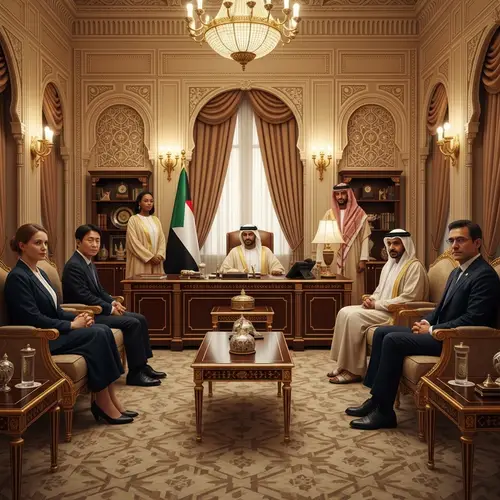 Majestic Sudanese Embassy Office | Regal Saudi Motifs & Elegant Geometric Patterns