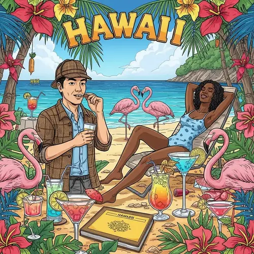 Vibrant Hawaii Party: Cocktails, Flamingos, Relaxation