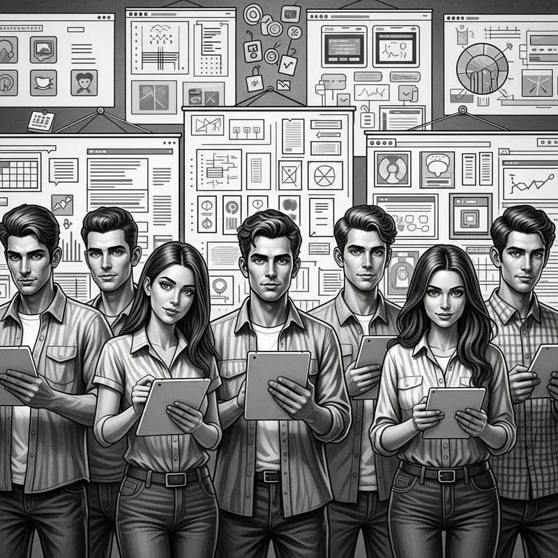 Vintage Engravings of Students with Tablets and Educational Boards