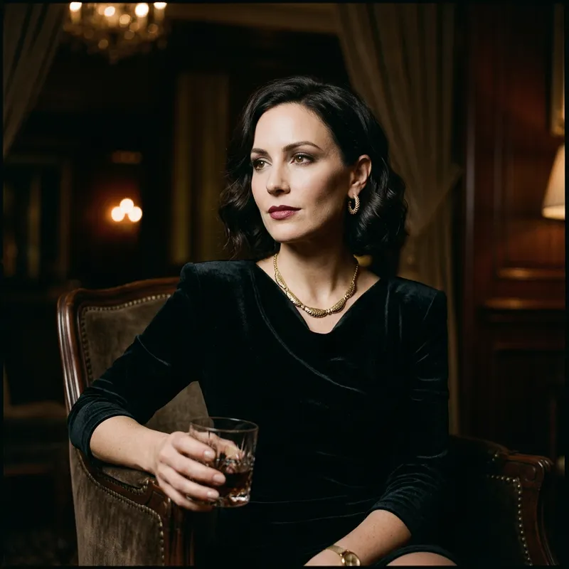 Elegant Glamour Portrait with Dramatic Lighting Elegant Glamour Portrait with Dramatic Lighting