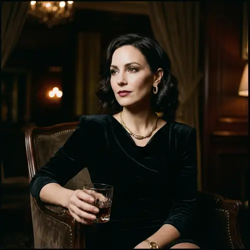 Elegant Glamour Portrait with Dramatic Lighting