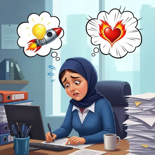 Vibrant Cartoon Office Scene Illustration