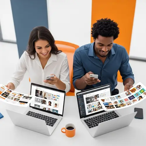 Diverse Professionals Collaborating on Digital Designs