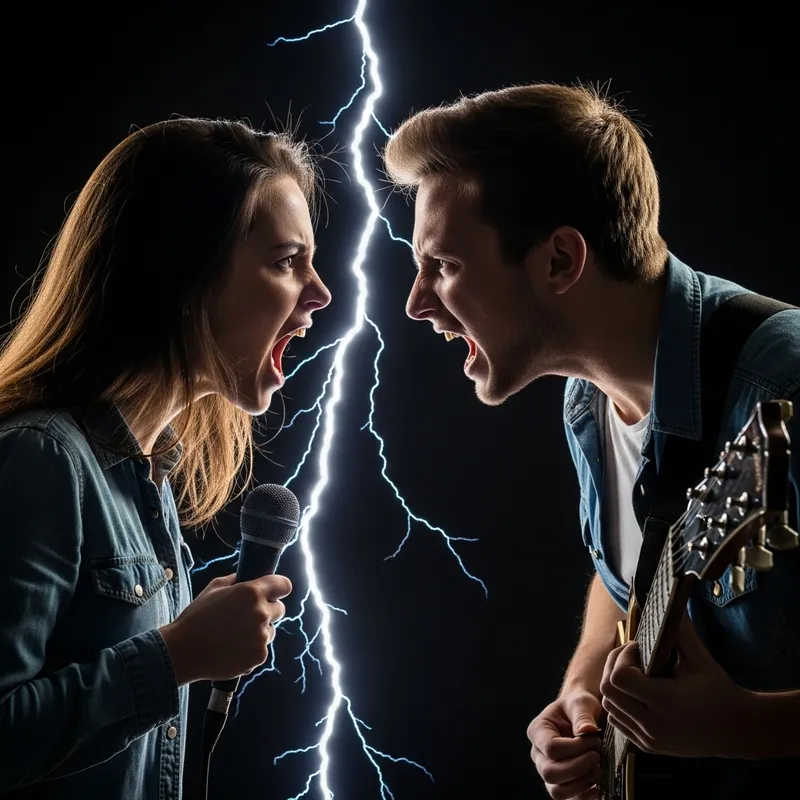 Young Attractive Musicians Confrontation - Tension and Disagreement