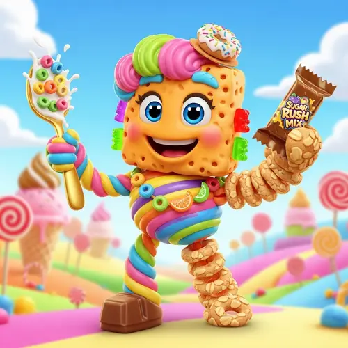 Colorful Candy Mascot for Kids' Brand