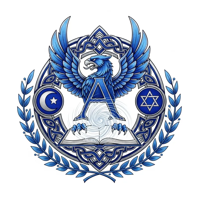 Blue Silver Sigil Emblem for Family Institution