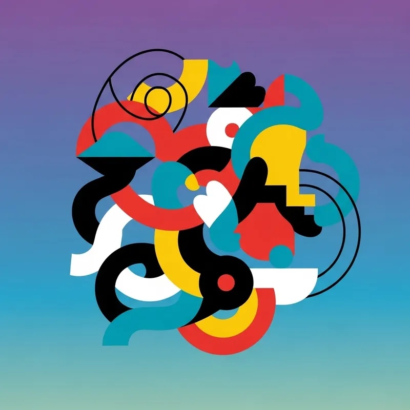 Abstract Collaboration Art: Synergy in Color