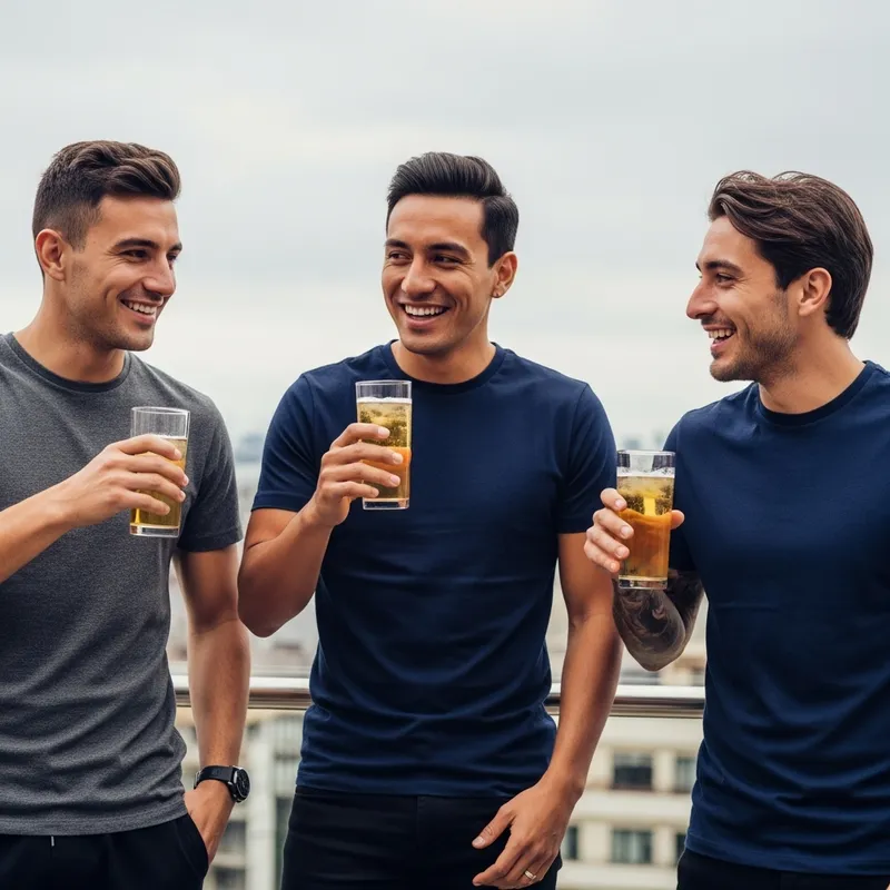 Happy Neymar, Messi & Suárez on Terrace Enjoying Drinks