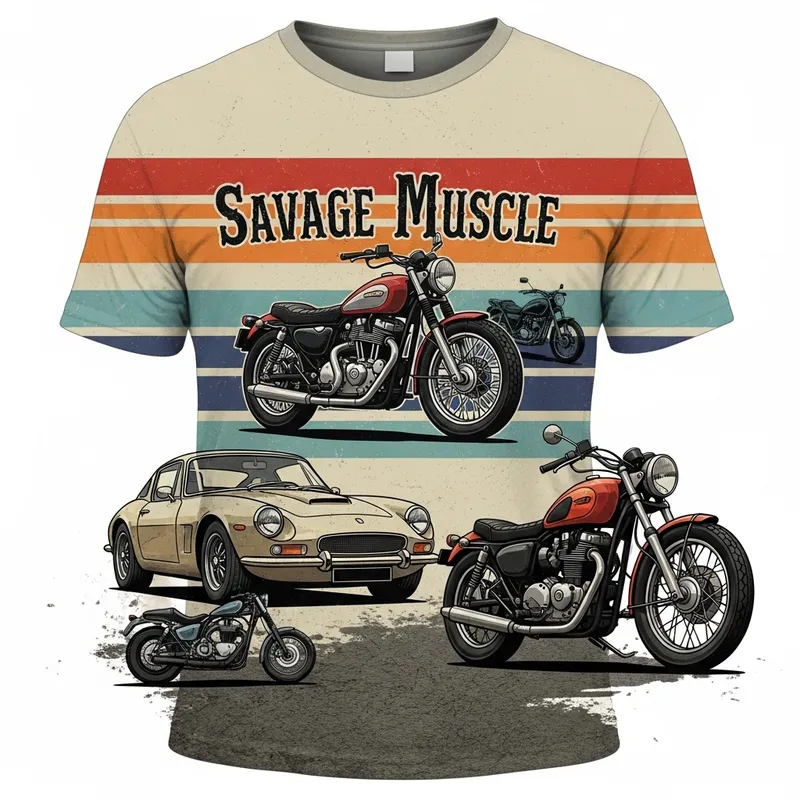 Vintage Motorbike T-Shirt Design | Edgy Savage Muscle Tee
