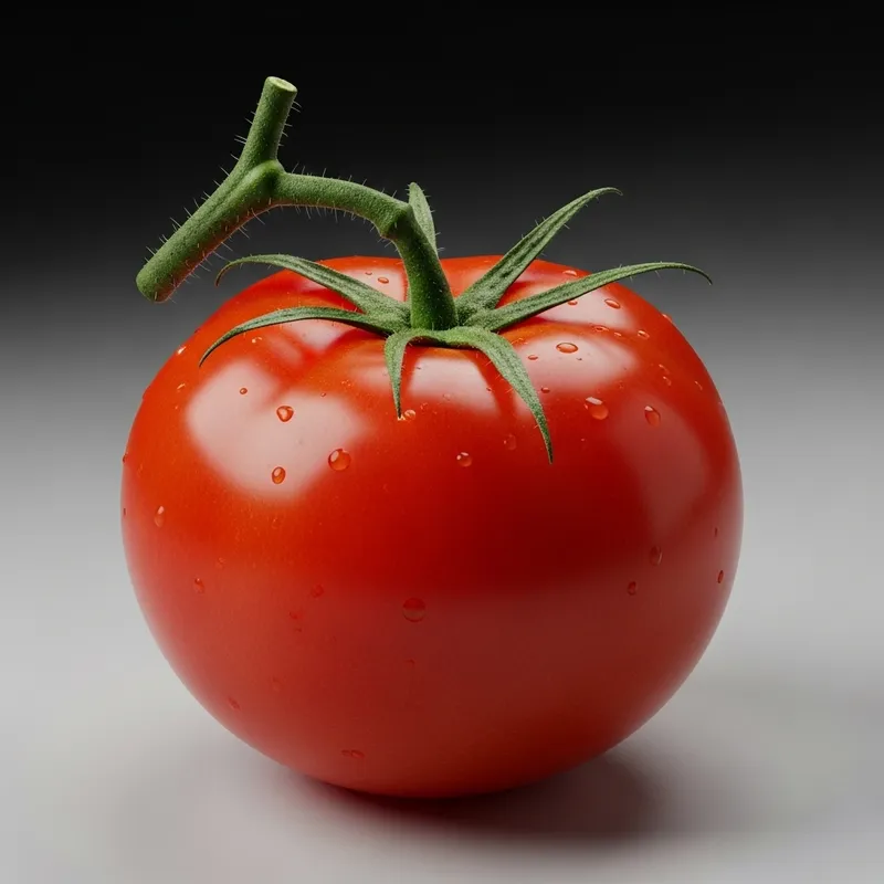 Vibrant Ripe Tomato on Contrasting Background - Fresh Organic Produce