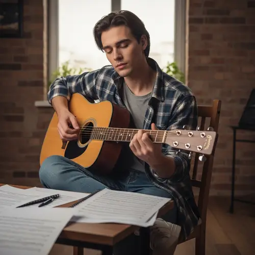 Passionate Musician: Liam Playing Acoustic Guitar