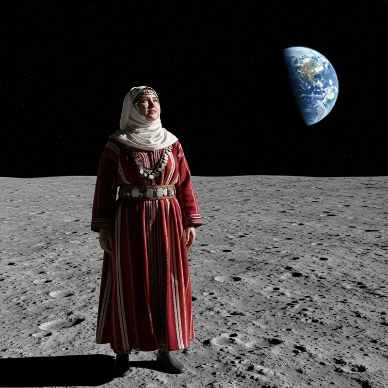 Kabyle Woman on the Moon: A Celestial Journey