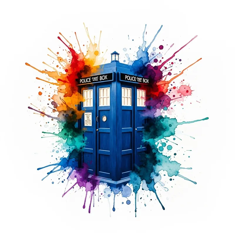 Awaken Your Walls with a TARDIS Watercolor Wallpaper