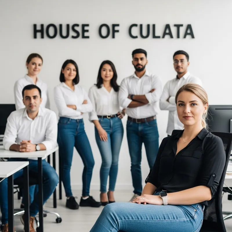 Office Scene: Fair African Woman and Diverse Colleagues at House of Culata