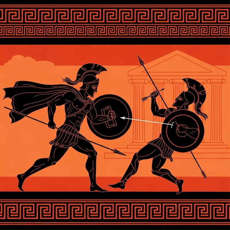 Ancient Greek Mythology Art: Achilles vs Spartan Soldier
