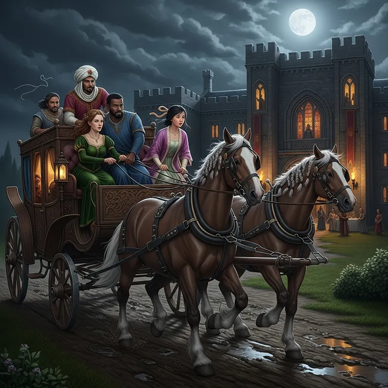 Medieval Palace Banquet Escape in Horse-Drawn Carriage