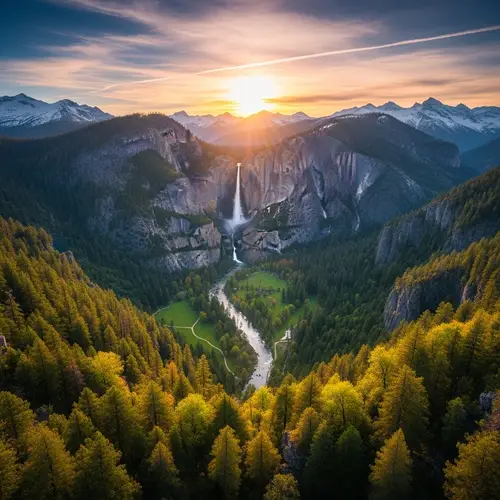 Breathtaking Landscape with Majestic Waterfall